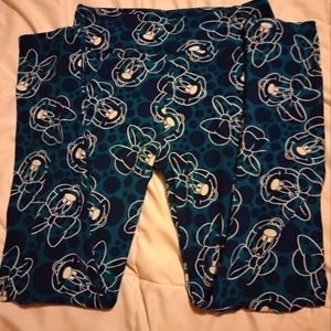 Lularoe teal polka dot Minnie mouse pants